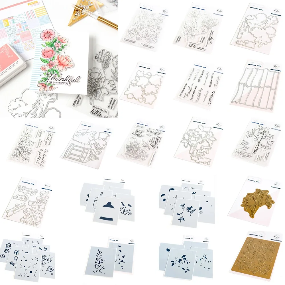 Candle Sachet - Peony Fantasy Cutting Dies Stamps Stencil