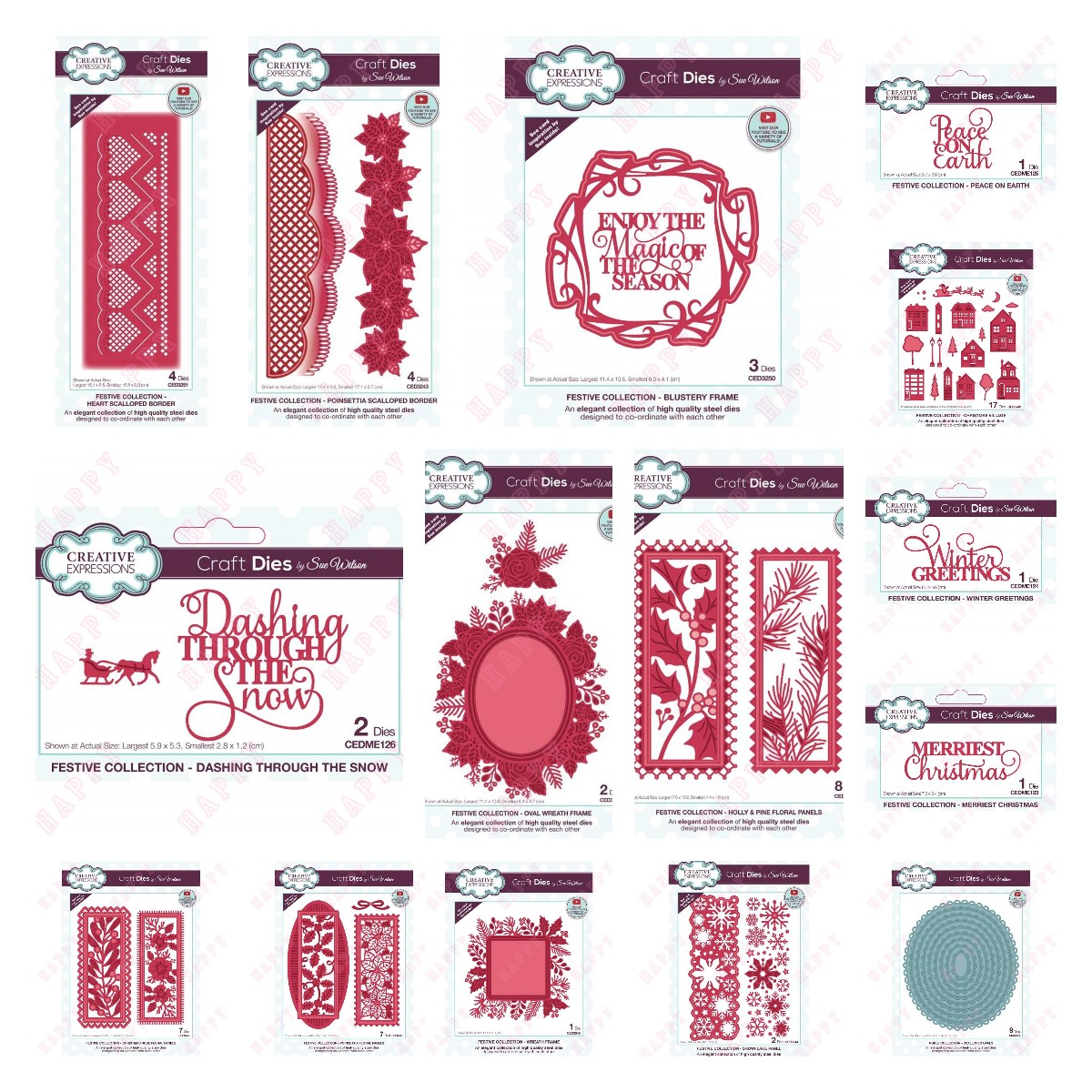 Candle Sachet - Metal Cutting Dies Christmas Emotion Word